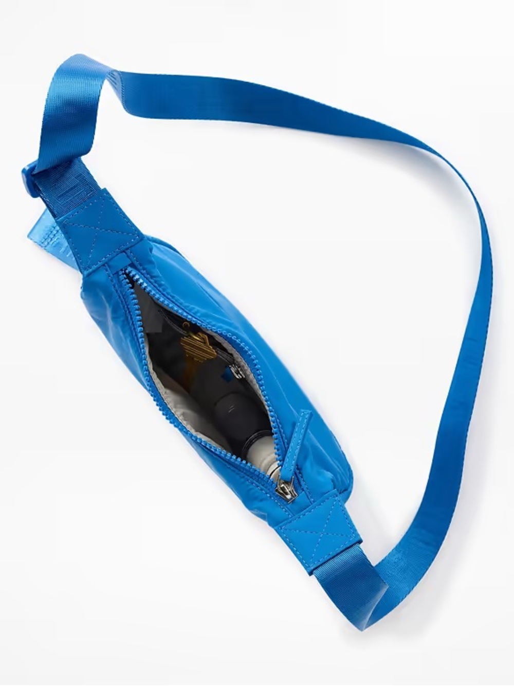 Athleta Bright Blue Crescent Shoulder Bag with Branded Strap - Picture 2 of 4